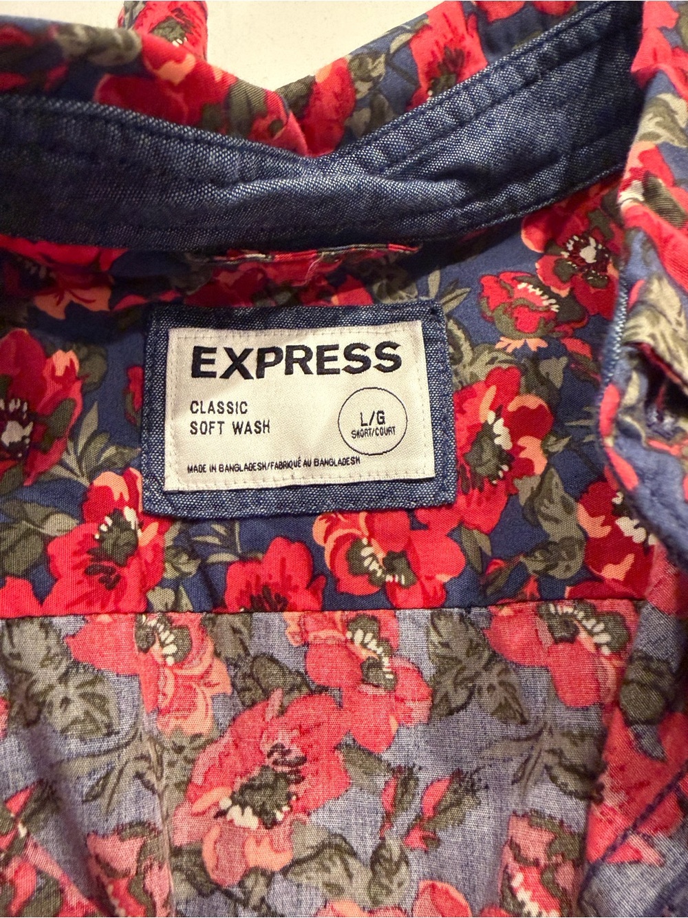 Express Men's Slim Mixed Floral & Anchor Button-Down Shirts - Navy, White, Red - Picture 4 of 7